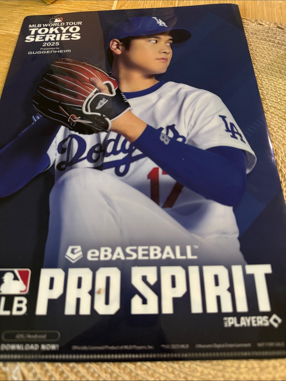 Shohei Ohtani 2025 Tokyo series Dodgers, Cubs Konami clear file SGA Japan rare